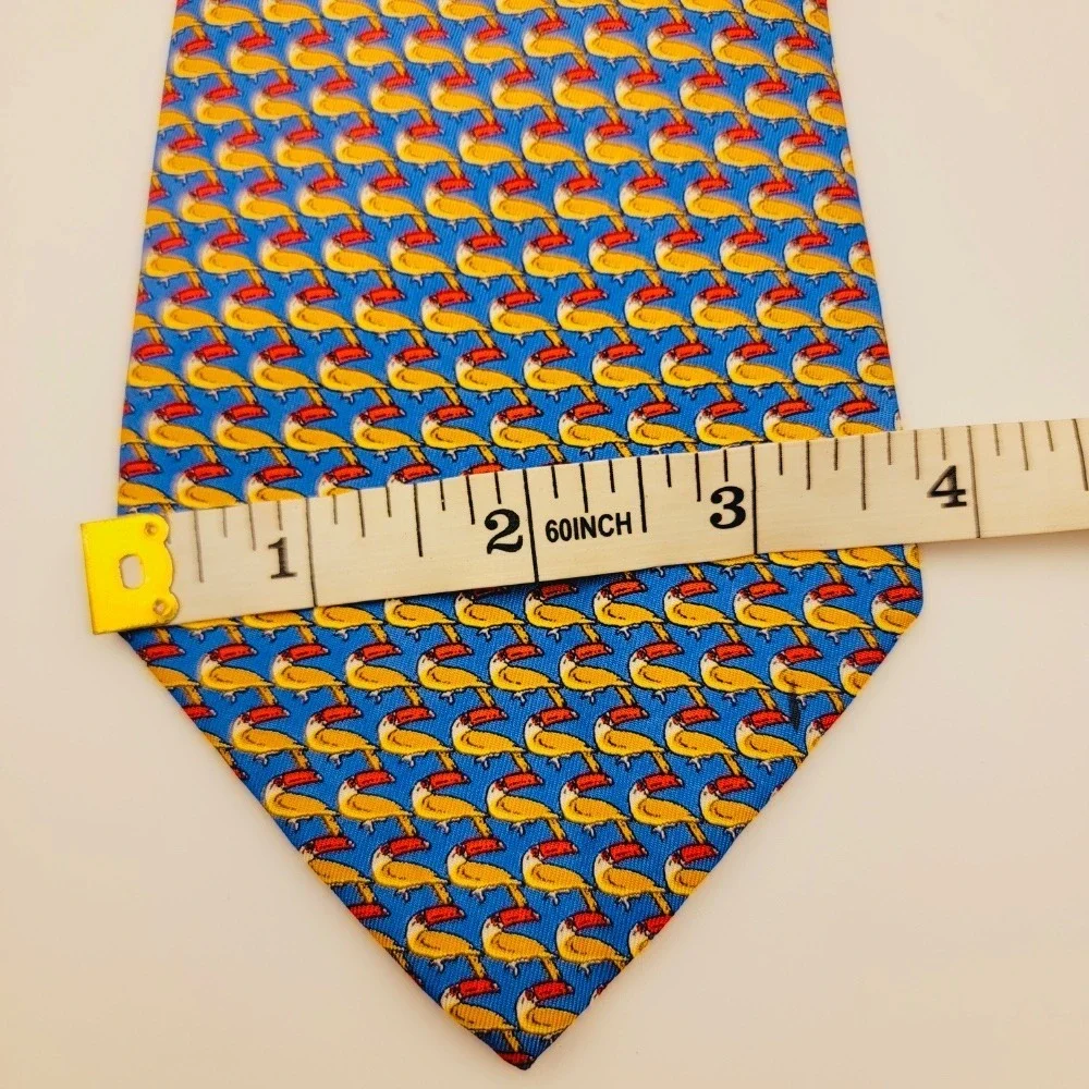 Barneys New York Novelty Necktie Silk Bird Print Business‎ Career